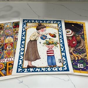 Vintage Mary Englebreit Colorful Art Print small posters